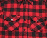 エルエルビーンllbean古着アメリカ製ウールシャツ筆記体70'sビンテージmオールド＆レトロ赤系X黒系バッファローチェック