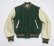 画像1: ゴールデンベアーgold bearアメリカ製アワードジャケット袖革スタジャンmウールジャケット緑系ｘクリーム オールド＆レトロ (1)