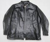 シアーズSEARSアメリカ古着ライダースジャケット革ジャンンLビッグサイズ80'sビンテージ黒シングルROCKストアブランド レザージャケッ
