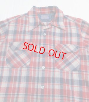 画像1: ペンドルトンPENDLETONアメリカ古着アメリカ製ウールシャツ60's-70'sビンテージLロカビリーROCKオープンシャツ ボックスシャツ