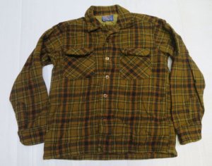 画像2: ペンドルトンPENDLETONアメリカ古着アメリカ製ウールシャツ60's-70'sビンテージMシャドーチェックROCKオープンシャツ ボックスシャツ