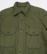 米軍実物ARMY古着ウールシャツMユーティリティシャツ長袖シャツ50'sビンテージOD緑系ミリタリーシャツ ボックスシャツ オールド