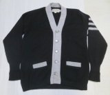 ベミジBEMIDJIアメリカ古着アメリカ製カーディガン切り替え黒Xグレー系ウールセーター36ウールジャケット オールド＆レトロ