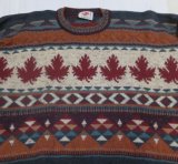カナタKANATAアメリカ古着イギリス製ウールセーター編み込みマルチカラーM英国UKオールド＆レトロ