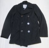 ピーコートANCHOR COLLECTIONアメリカ古着アメリカ製ウールジャケットPコート黒ミリタリージャケット34オールド 