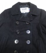 ショットSCHOTTアメリカ古着アメリカ製10ボタン13ピーコートPコート黒ウールジャケット中綿入りミリタリージャケットS程度オールド   