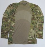 米軍実物ARMYアメリカ古着コンバットシャツ長袖シャツXSマルチカム迷彩COMBAT袖ポケット付き肘あて付きハイネック
