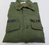 米軍実物ARMYアメリカ古着ユーティリティシャツ長袖シャツ80'ビンテージ16Hビッグサイズ緑系ミリタリーシャツ パッチ付ボックスシャツ
