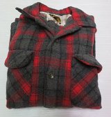 ウールシャツUNKNOWNアメリカ古着アメリカ製チェックシャツ50’SビンテージMR GRANDオープンシャツLボックスシャツROCKロカビリー