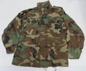 画像1: 米軍実物ARMYアメリカ古着M-65フィールドジャケットM迷彩ウッドランドカモ柄ミリタリージャケット80’SビンテージSCOVILLパッチ付き