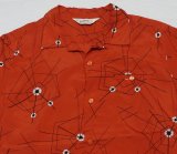 スターオブハリウッドSTAR OF HOLLYWOOD古着オープンシャツSレーヨンシャツ50'sビンテージ実名復刻オレンジ系ロカビリーROCKオールド