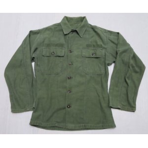 画像: 米軍実物armyユーティリティシャツ60'sビンテージ綿ミリタリーシャツ長袖シャツoc107od緑ボックスシャツ