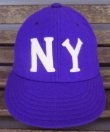 画像1: クーパーズタウンCOOPERSTOWNアメリカ古着アメリカ製ウールキャップNYニューヨーク紫系50'sビンテージ復刻ベースボールキャップ