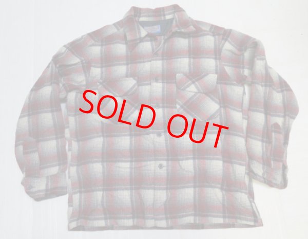 画像2: ペンドルトンPENDLETONアメリカ古着アメリカ製ウールシャツ70's-80'sビンテージLシャドーチェックROCKオープンシャツ ボックスシャツ
