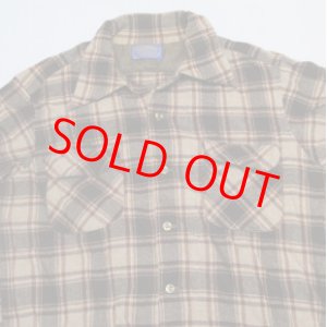 画像: ペンドルトンPENDLETONアメリカ古着アメリカ製ウールシャツ70's-80'sビンテージLロカビリーROCKオープンシャツ ボックスシャツ