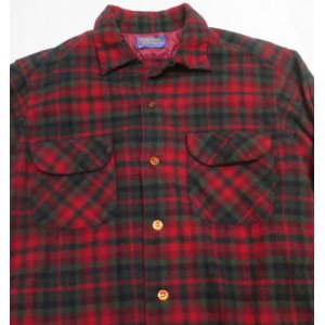 画像: ペンドルトンPENDLETONアメリカ古着アメリカ製ウールシャツ60'sビンテージMロカビリーROCKオープンシャツ ボックスシャツ オンブレ