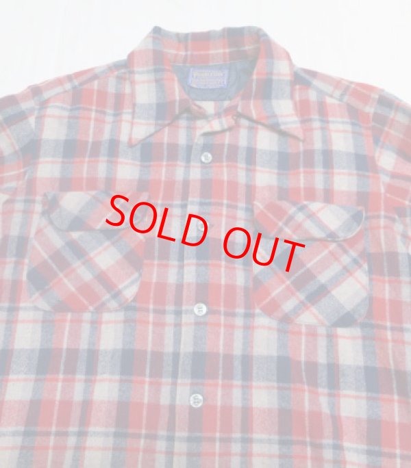 画像1: ペンドルトンPENDLETONアメリカ古着アメリカ製ウールシャツ60's-70'sビンテージLロカビリーROCKオープンシャツ ボックスシャツ