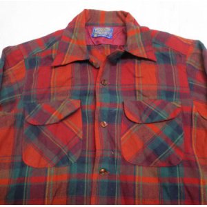 画像: ペンドルトンPENDLETONアメリカ古着アメリカ製ウールシャツ60's-70'sビンテージSシャドーチェックROCKオープンシャツ ボックスシャツ