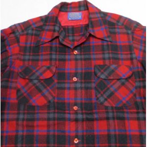 画像: ペンドルトンPENDLETONアメリカ古着アメリカ製ウールシャツ70's-80'sビンテージMロカビリーROCKオープンシャツ ボックスシャツ