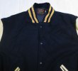 画像3: スクーカムSKOOKUMアメリカ古着アメリカ製アワードジャケット40袖革スタジャン黒xクリーム系ウールジャケット オールド