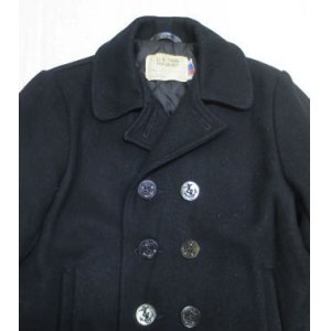 画像: ショットSCHOTTアメリカ古着アメリカ製10ボタン18ピーコートPコート黒ウールジャケット中綿入りミリタリージャケットS程度オールド 