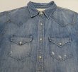 画像3: デニム&サプライDENIM&SUPPLYラルフローレンRALPH LAURENアメリカ古着デニムシャツMダメージ加工ウエスタンシャツ色落ち加工オール