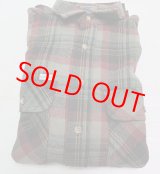 画像: カーハートCARHARTTアメリカ古着アメリカ製ヘビー織りネル90’Sビンテージ旧タグLチェックシャツ緑系X赤系Xグレー系オールド長袖シャツ