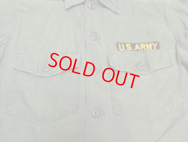 画像1: 米軍実物ARMYアメリカ古着ユーティリティシャツ15H長袖シャツ60'Sビンテージ綿100ミリタリーシャツOG107パッチ付ボックス ナム戦