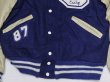 画像3: デロングDELONGアメリカ古着アメリカ製ウールジャケット袖革スタジャン44ビッグサイズ80’Sビンテージ紫系アワードジャケット/オールド
