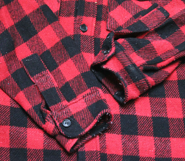 画像3: エルエルビーンllbean古着アメリカ製ウールシャツ筆記体70'sビンテージmオールド＆レトロ赤系X黒系バッファローチェック