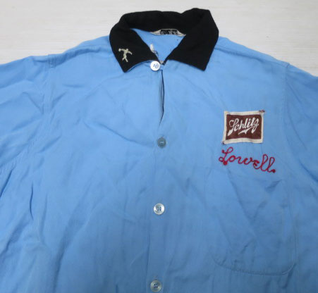 画像3: キングルイkinglouieアメリカ製チーンステッチrockボーリングシャツsレーヨンシャツ60'sビンテージ水色ロカビリー オールド＆オールド