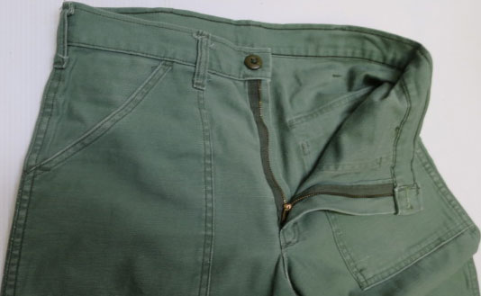 画像1: ガンホーGUNG HOアメリカ古着アメリカ製ベイカーパンツｗ31ミリタリーパンツOD緑系オールド＆レトロ綿
