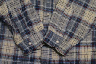 画像3: ペンドルトンPENDLETONアメリカ古着アメリカ製ウールシャツ80'sビンテージ紺系Xグレー系チェックシャツ長袖シャツLオールド＆レトロ