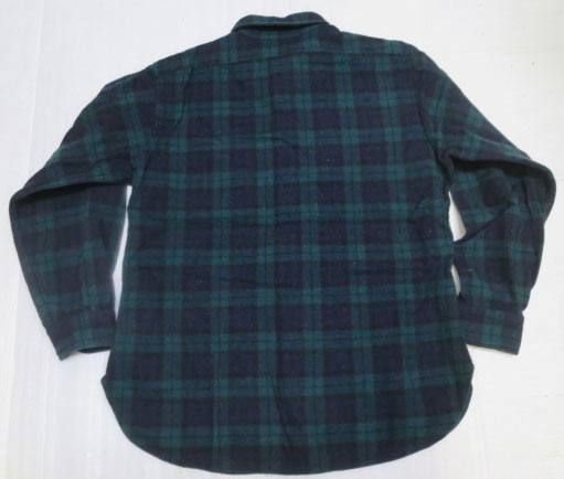 画像4: ペンドルトンPENDLETONアメリカ古着アメリカ製ウールシャツ80'sビンテージ緑系X紺系チェックシャツ長袖シャツLオールド＆レトロ
